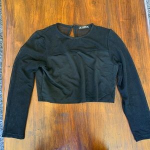 Shein mesh black crop top
